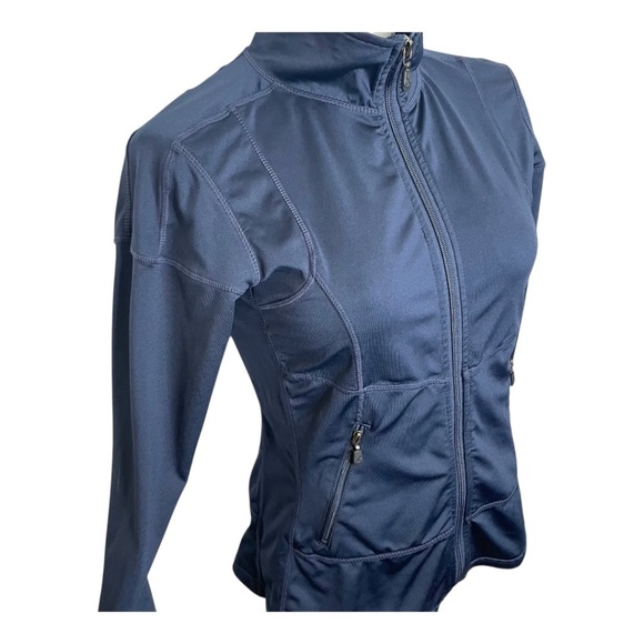 Navy Blue Stretch Zip Up Activewear Jacket - Picture 2 of 8